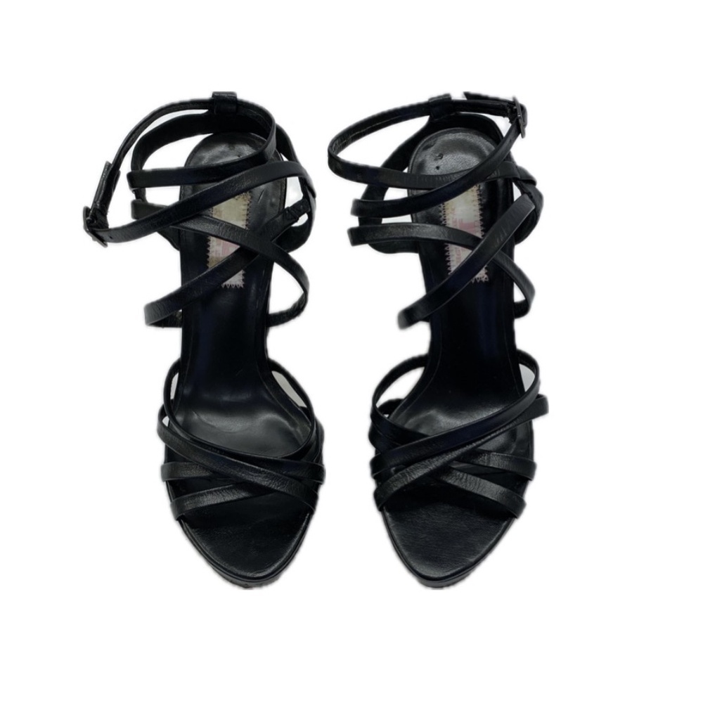 JLo Jennifer Lopez Black Leather Heels Size: 6
